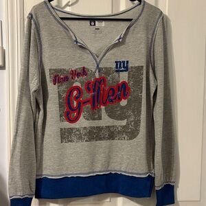 Gray and Blue Long Sleeve Women's Top